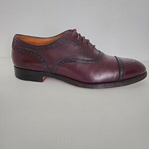 Alden New England 908 Full Brogue Brown Derby Lace Cap Toe Dress Shoes 10.5 AA/B